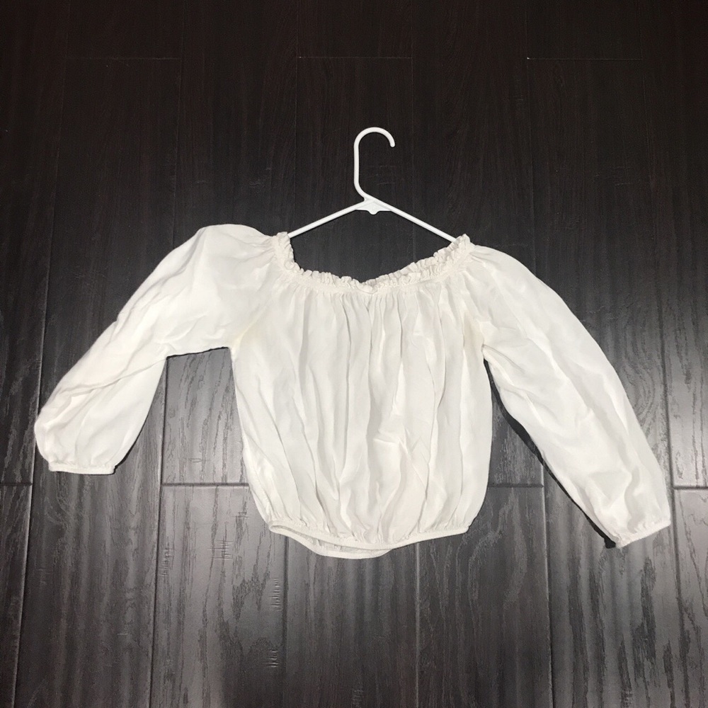 brandy melville white off the shoulder top